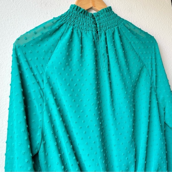 Yumi Kim Class Act Dress in Green Jewel Emerald Swiss Dot Sz L - Picture 11 of 15